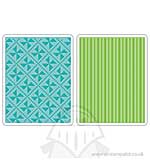 SO: Textured Impressions Embossing Folders 2PK - Pinwheels and Strip