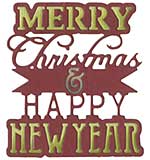 Sizzix Thinlits Die - Merry Christmas and Happy New Year Phrase