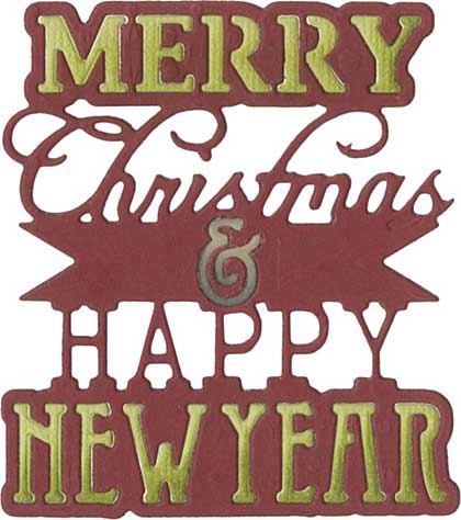 Sizzix Thinlits Die - Merry Christmas and Happy New Year Phrase