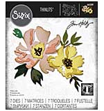 Sizzix Thinlits Dies By Tim Holtz 7pk - Brushstroke Flowers #1