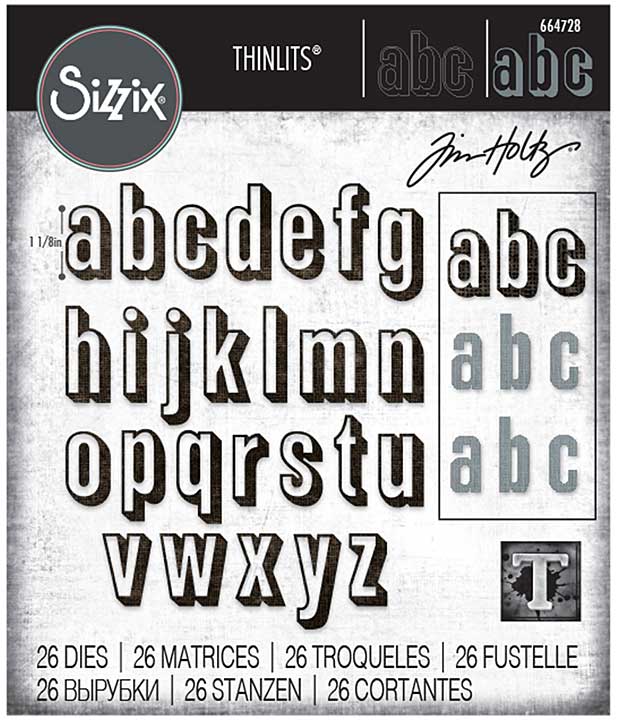 SO: Sizzix Thinlits Dies By Tim Holtz 26pk - Alphanumeric, Shadow Lower