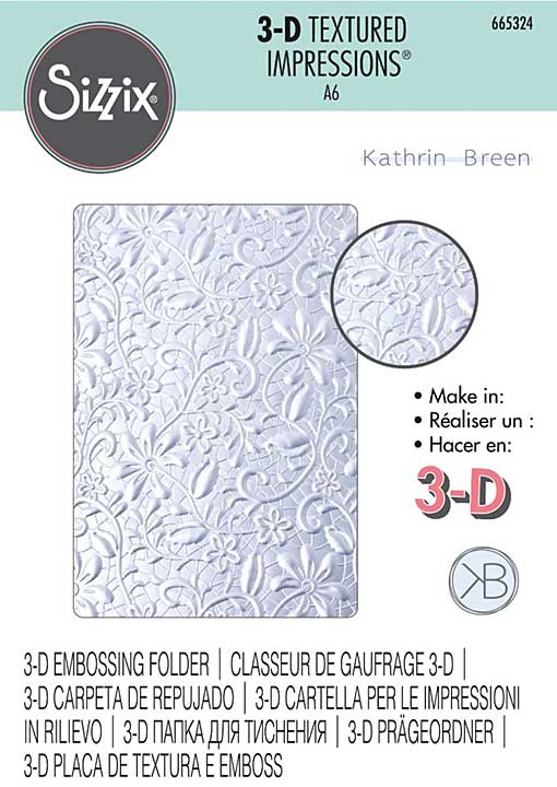 Sizzix 3D Textured Impressions - Lacey by Kath Breen