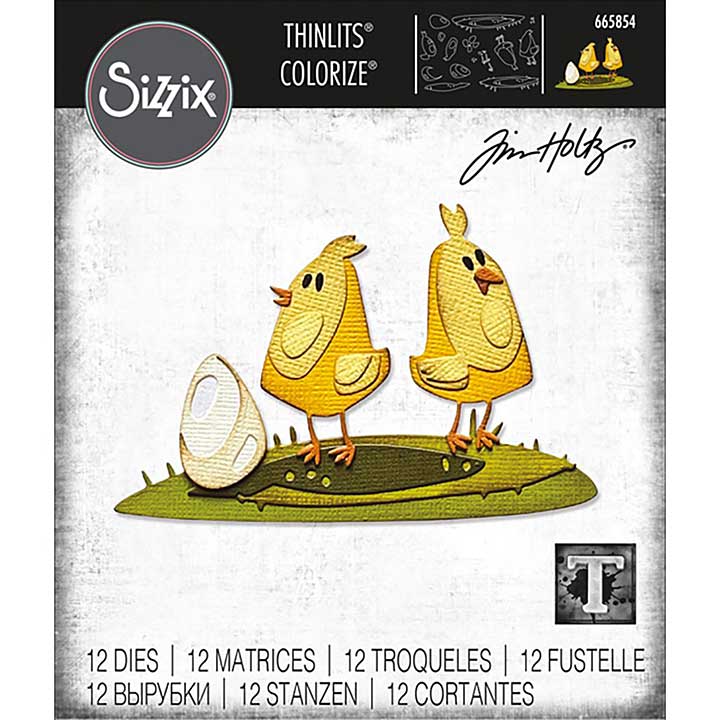 Sizzix Thinlits Dies By Tim Holtz 12Pkg - Papercut Chicks Colorize