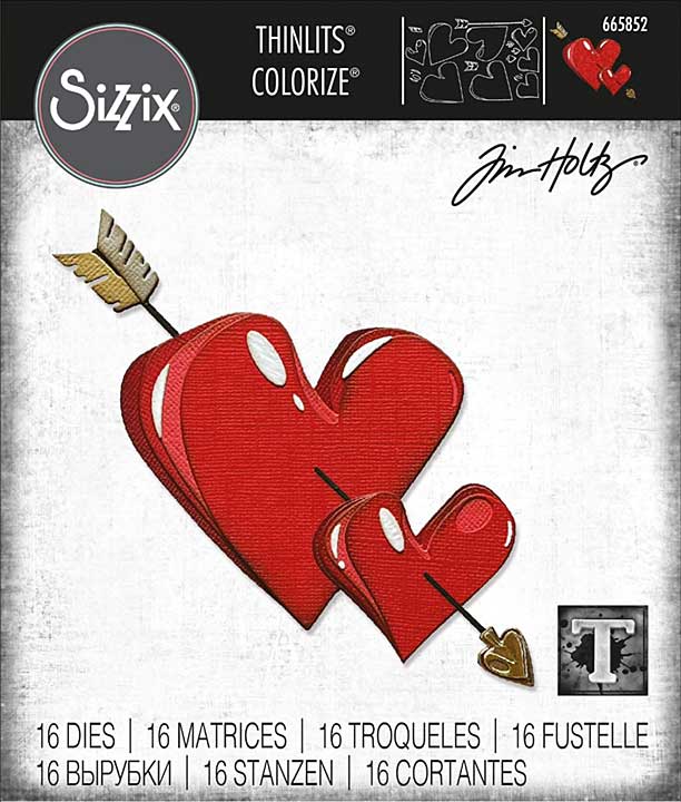 Sizzix Thinlits Die Set 16PK - Lovestruck, Colorize by Tim Holtz