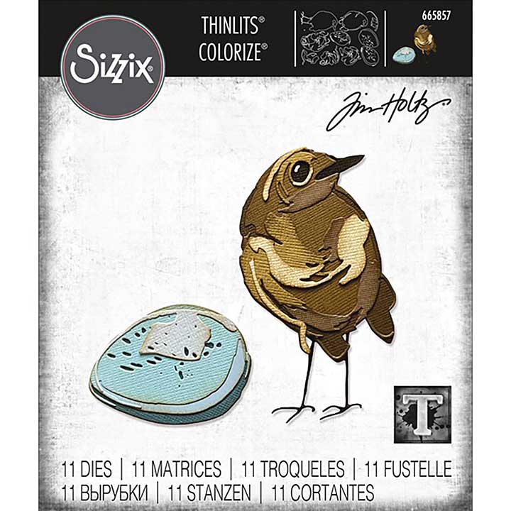 Sizzix Thinlits Die Set 11PK - Bird & Egg, Colorize by Tim Holtz