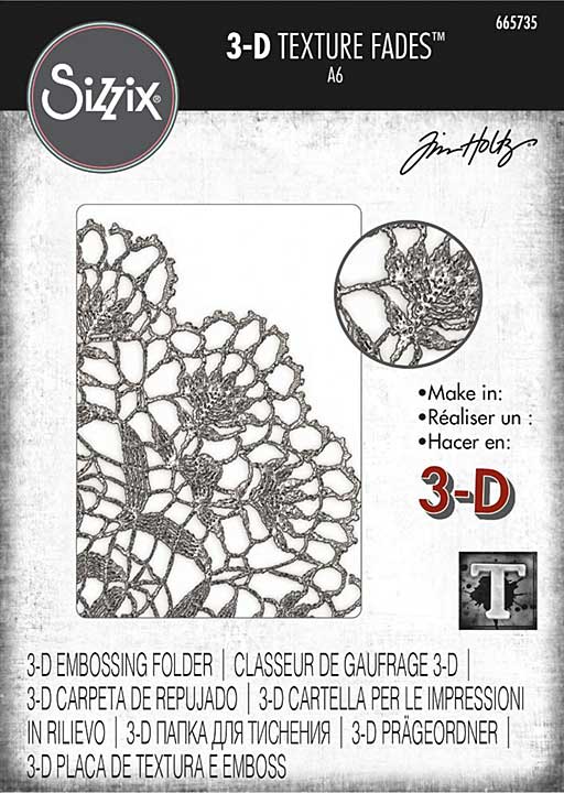 SO: Sizzix 3-D Texture Fades Embossing Folder - Doily by Tim Holtz