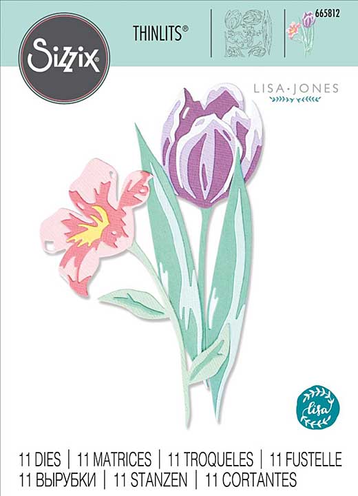 Sizzix Thinlits Die Set 11PK - Layered Spring Flowers by Lisa Jones