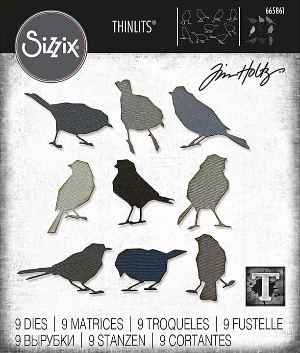 SO: Sizzix Thinlits Dies by Tim Holtz - Silhouette Birds (9pk)