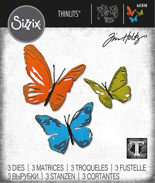 SO: Sizzix Thinlits Dies by Tim Holtz - Brushstroke Butterflies (3pk)