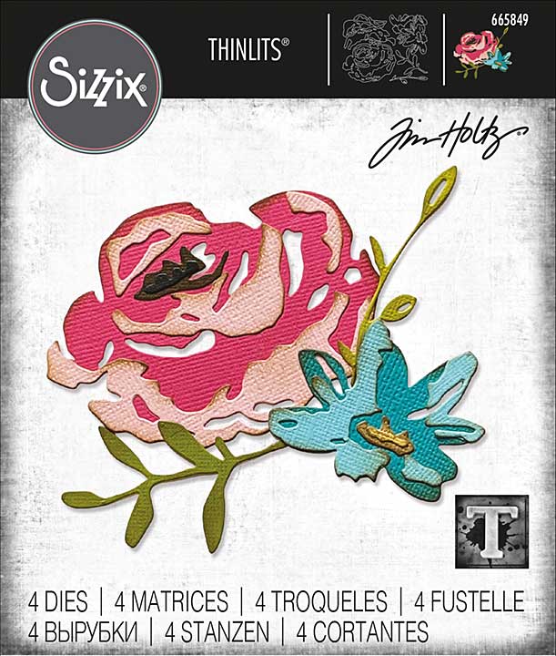 SO: Sizzix Thinlits Dies by Tim Holtz - Brushstroke Flowers #4 (5pk)