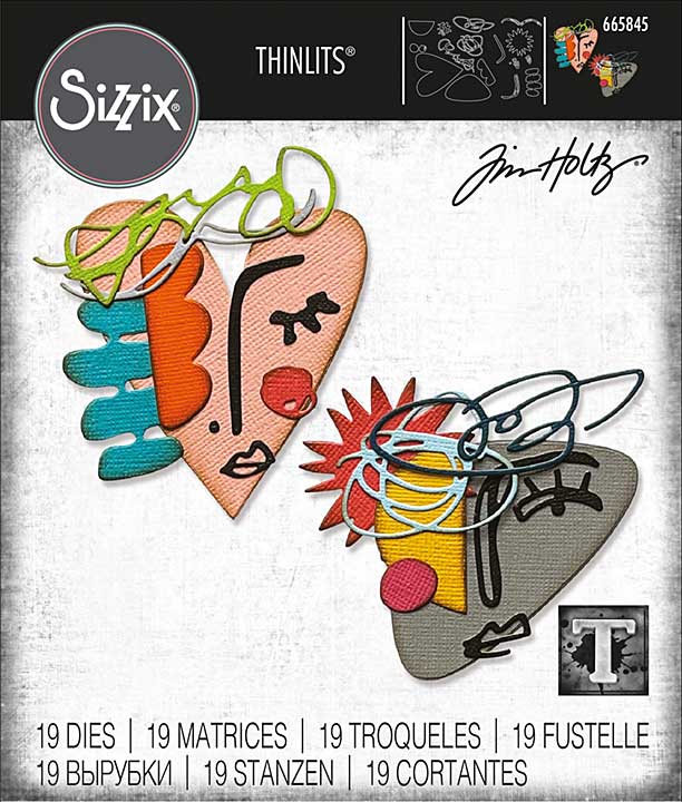 SO: Sizzix Thinlits Dies by Tim Holtz - Abstract Faces (19pk)