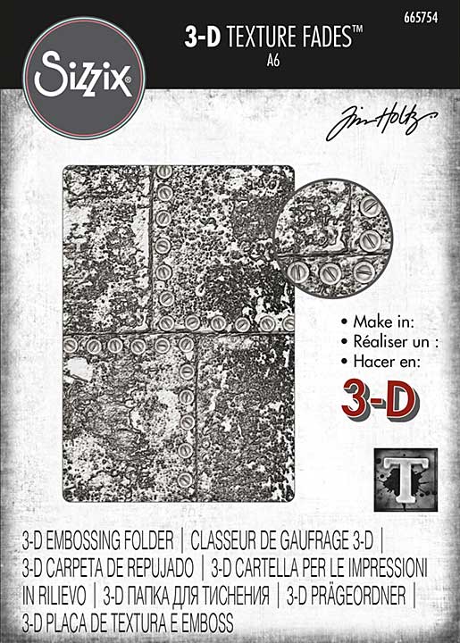 Sizzix 3D Texture Fades - Industrious Embossing Folder by Tim Holtz