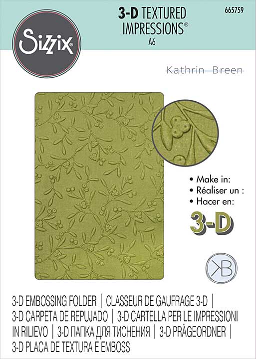 Sizzix 3D Textured Impressions - Delicate Mistletoe by Kath Breen