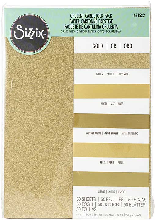 Sizzix Surfacez Opulent Cardstock Pack - Gold (8x11.5 50, sheets)