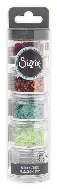 Sizzix Making Essential Sequins & Beads 5pk - Muted, 5g Per Pot