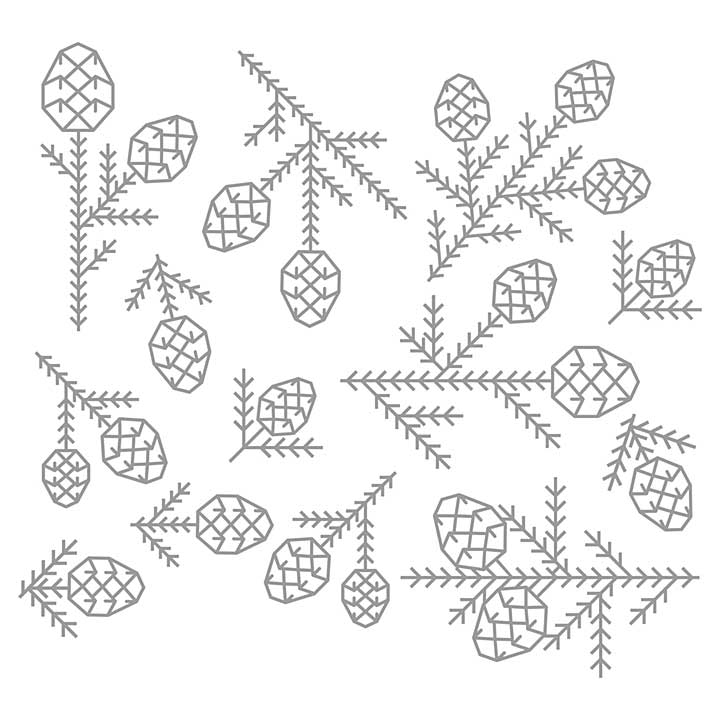 Sizzix Thinlits - Pine Patterns Die Set (CH4 Tim Holtz 13pk)