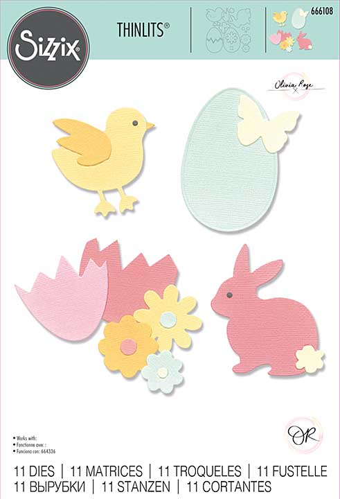 Sizzix Thinlits Die Set 11PK - Basic Easter Shapes by Olivia Rose