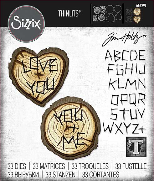 SO: Sizzix Thinlits Die Set 33PK - Wood Slice by Tim Holtz