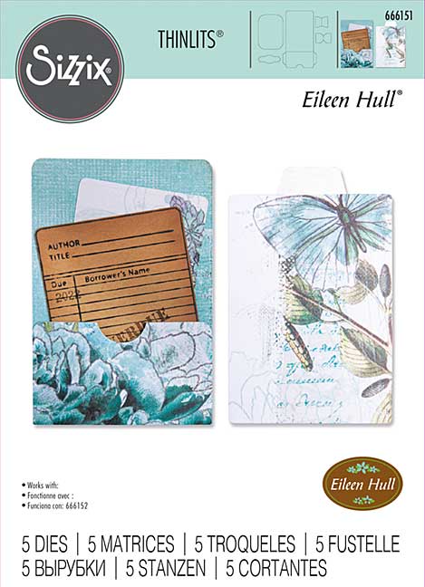 SO: Sizzix Thinlits Die Set 5PK - Library Pocket, ATC Card & Tabs by Eileen Hull
