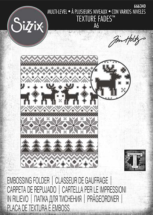 SO: Sizzix Texture Fades Embossing Folder By Tim Holtz - Multi-Level Holiday Knit