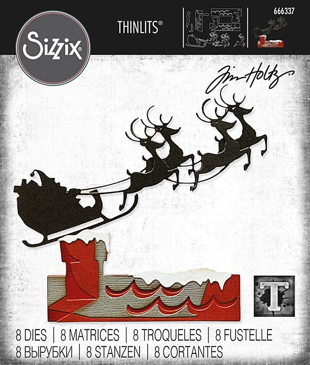 SO: Sizzix Thinlits Dies By Tim Holtz 8Pkg - Reindeer Sleigh