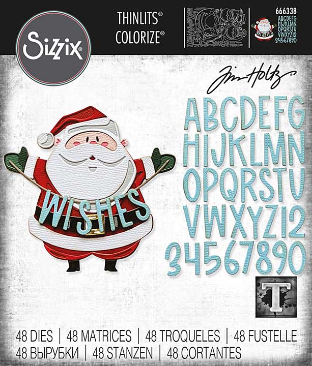 SO: Sizzix Thinlits Dies By Tim Holtz 49Pkg - Santa Greetings Colorize