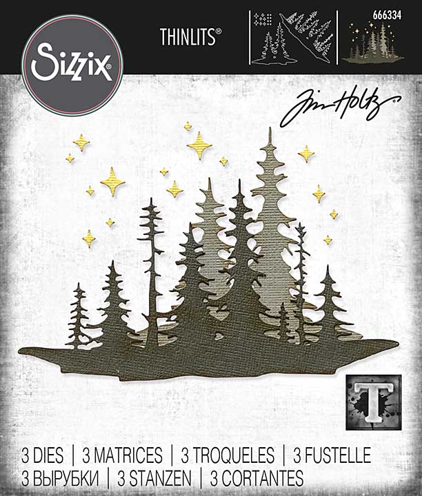 Sizzix Thinlits Dies By Tim Holtz 3Pkg - Forest Shadows
