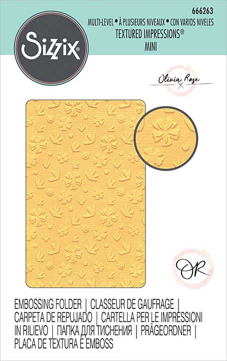 Sizzix Multi-Level Textured Impressions Mini Embossing Folder - Scattered Florals by Olivia Rose