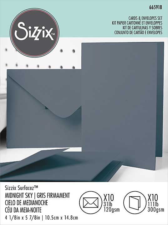 SO: Sizzix Surfacez Neutral Card & Envelope Pack - Midnight Sky (A6 10pk)
