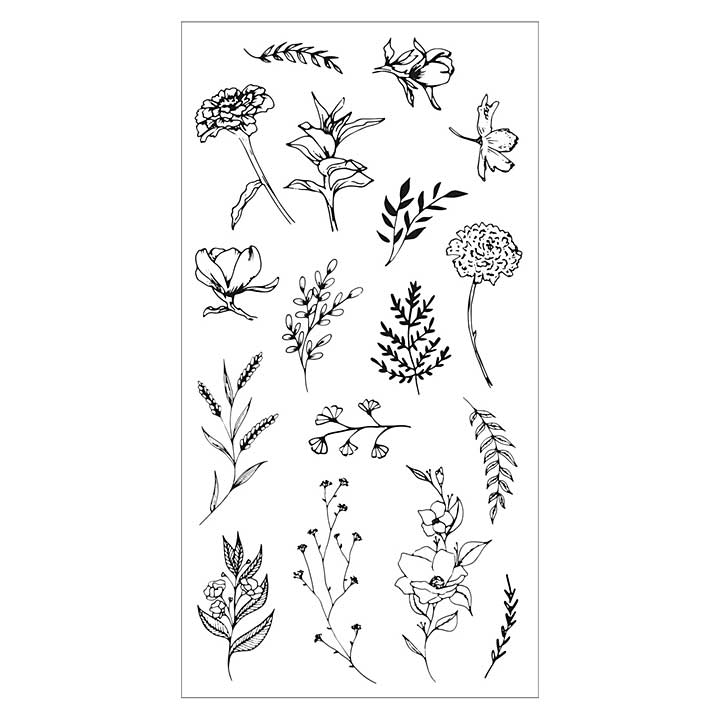 Sizzix Clear Stamp Set - Garden Botanicals by Lisa Jones