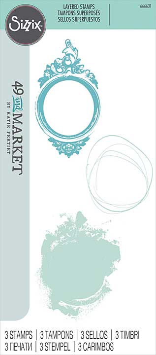 Sizzix Layered Clear Stamps By 49 & Market 3Pkg - Artsy Regal Frame