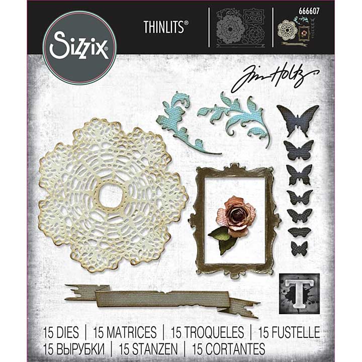 Sizzix Thinlits Dies By Tim Holtz 15Pkg - Vault Boutique