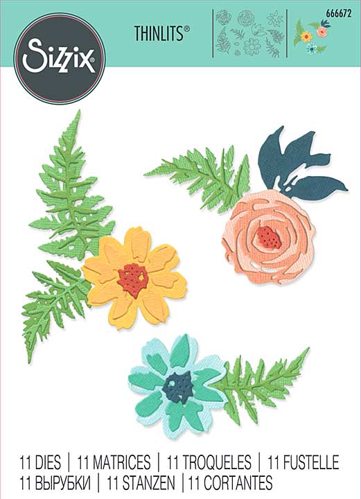 Sizzix Thinlits Die Flowers and Fern (11pcs) (666672)