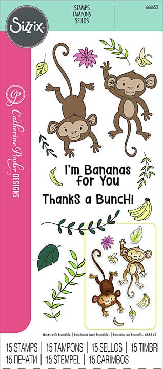 Sizzix Clear Stamps Set By Catherine Pooler 15pk - Going Bananas