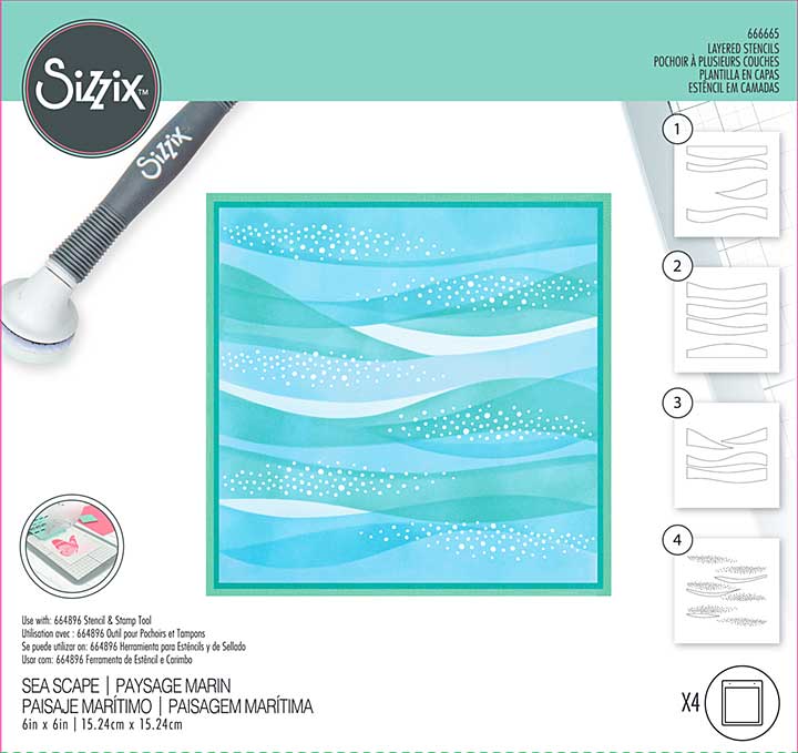 Sizzix Layered Stencil Sea Scape (4pcs)