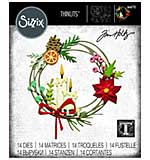 SO: Sizzix Thinlits Die Set 14Pkg By Tim Holtz - Vault Festive Wreath