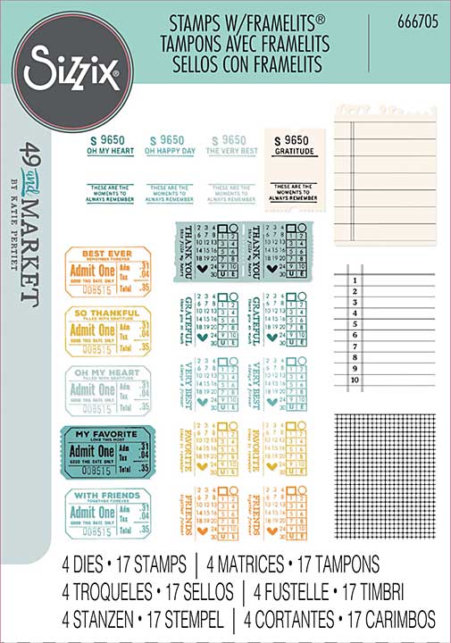 Sizzix A5 Clear Stamps With Framelits Die By 49 And Market - Forever Journal Essentials