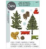 Sizzix A5 Clear Stamps With Framelits Die By 49 And Market - Pine Holidays