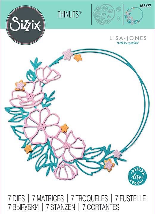 Sizzix Thinlits Die by Lisa Jones Floral Round (7pcs)