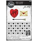 Sizzix 2D Texture Fades with Thinlits Die by Tim Holtz Vault Side Order Love Notes (1+8pcs)