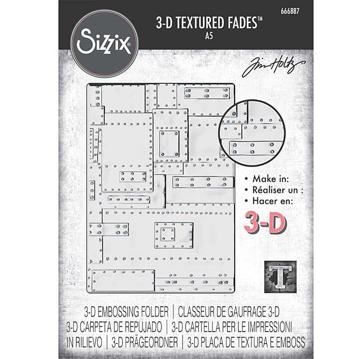 Sizzix 3D Texture Fades by Tim Holtz A5 Foundry LARGE