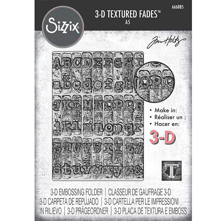 Sizzix 3D Texture Fades by Tim Holtz A5 Typewriter LARGE