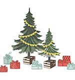 Sizzix Framelits Die with Stamps by 49 and Market Trees and Trinkets (15+17pcs)