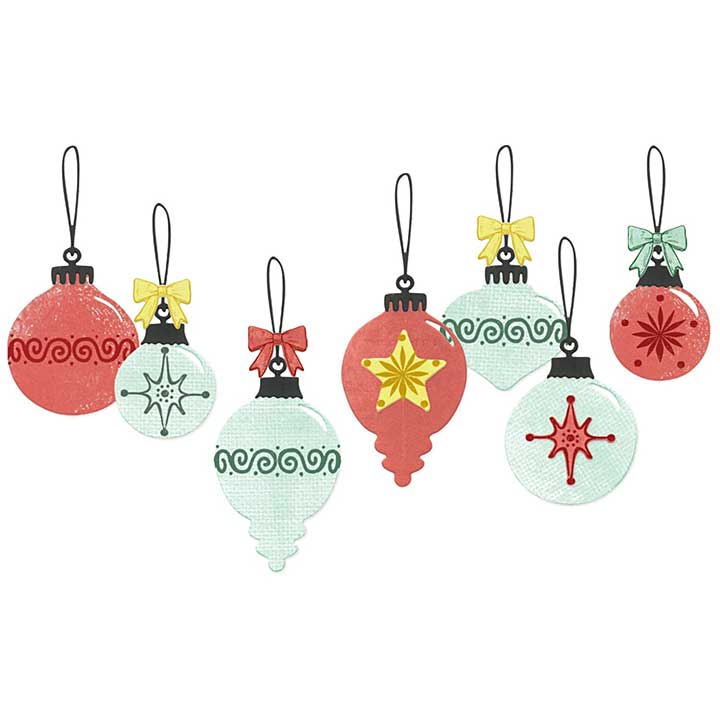Sizzix Framelits Die with Stamps by 49 and Market Baubles (11+19pcs)