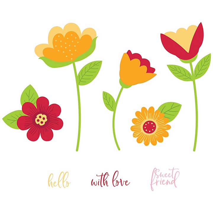 Sizzix Clear Stamps by Catherine Pooler Whimsy Bloom #1 (22pcs)