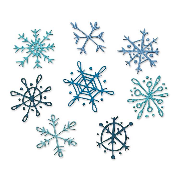 Sizzix Thinlits Die by Tim Holtz Scribbly Snowflakes (8pcs)