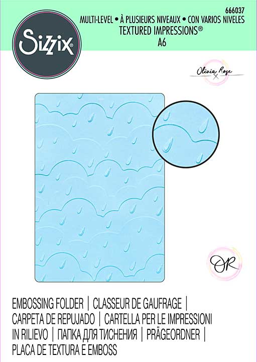 Sizzix Multi-Level Textured Impressions by Olivia Rose Rain Clouds embossing folder