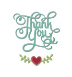 Thinlits Die by Jen Long Phrase Thank You w/Hearts (3pcs)