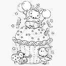 SO: Tina Wenke - Clear Stamp - Mouse Bird Ladybug Cupcake