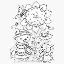 SO: Tina Wenke - Clear Stamp - Mouse and Rabbit with Sunflower